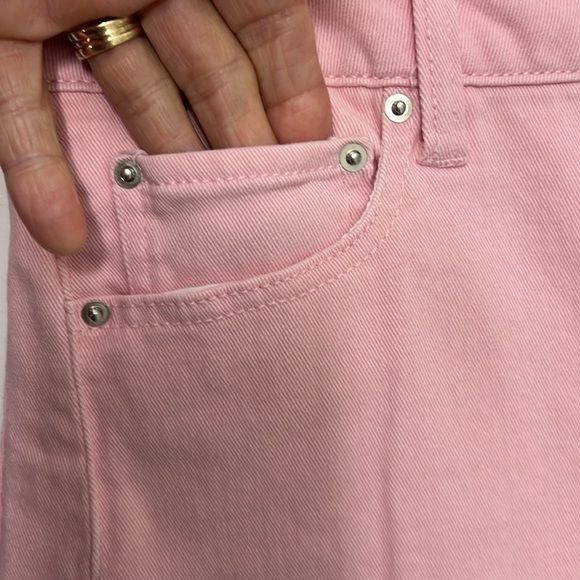 Tinseltown pink denim miniskirt with front slits on each leg, Size 7 - Picture 3 of 9